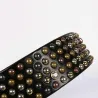Leather belt - round rivets / crystalsBelts