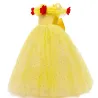 Elegant off shoulder dress - yellow girls costumeCostumes