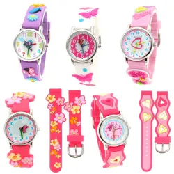 Quartz kinderhorloge - decoratieve siliconen bandHorloges
