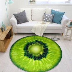 Decoratief rond tapijt - fruitpatroon - kiwiTapijten