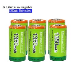 LiFePo4 - CR123A batterij - oplaadbaar - 1350mAh - 3VBatterijen
