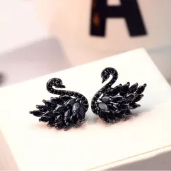 Boucles d'oreilles en forme de cygne