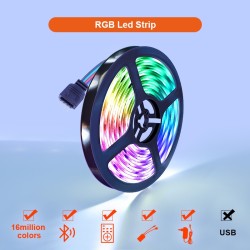 Bande LED RGB - Bluetooth - avec télécommande
