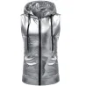 Glanzend metallic vest met capuchonJassen
