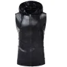 Glanzend metallic vest met capuchonJassen