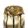 Glanzend metallic vest met capuchonJassen