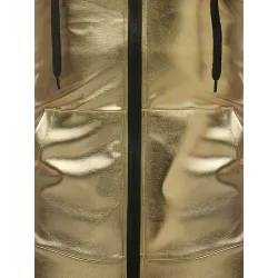 Glanzend metallic vest met capuchonJassen