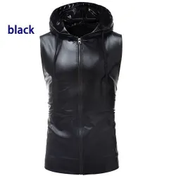 Glanzend metallic vest met capuchonJassen