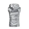 Glanzend metallic vest met capuchonJassen