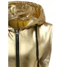 Glanzend metallic vest met capuchonJassen