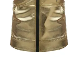 Glanzend metallic vest met capuchonJassen