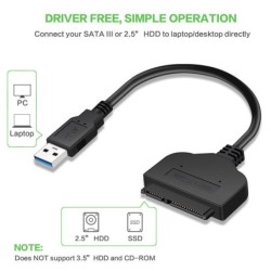 SATA kabel naar USB 3.0 / USB 2.0 - adapterKabels