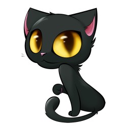 Grote ogen zwarte kat - auto stickerStickers