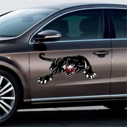 Tigre noir - autocollant de voiture en vinyle