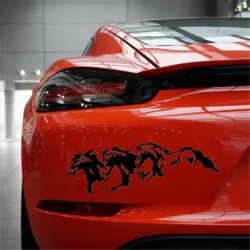 Autocollant de voiture en vinyle - trois chevaux