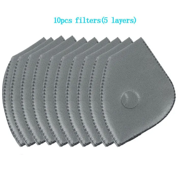 PM25 - vervangingsfilters voor gezichtsmaskers met actieve kool - 10 stuksMondmaskers