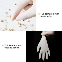 Gants longs jetables en nitrile - polyvalents - fonction écran tactile - imperméables - blancs