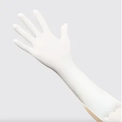 Gants longs jetables en nitrile - polyvalents - fonction écran tactile - imperméables - blancs