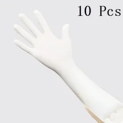Gants longs jetables en nitrile - polyvalents - fonction écran tactile - imperméables - blancs