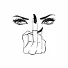 Vinyl car sticker - eyes / middle fingerStickers