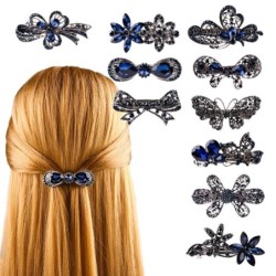 Elegante haarspeld - blauwe kristallen - bloemen - vlinders - strikkenHaarspelden