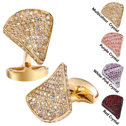Boutons de manchette triangle de luxe avec cristaux