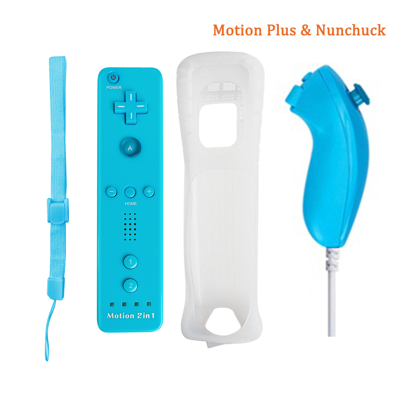 Télécommande sans fil 2 en 1 - motion plus / Nunchuck - pour Nintendo Wii / Wii U Joystick