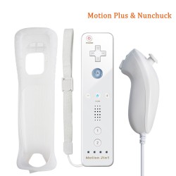 Télécommande sans fil 2 en 1 - motion plus / Nunchuck - pour Nintendo Wii / Wii U Joystick