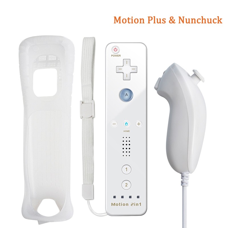 Télécommande sans fil 2 en 1 - motion plus / Nunchuck - pour Nintendo Wii / Wii U Joystick