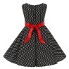 Summer sleeveless dress - polka dots / flowers printedClothing