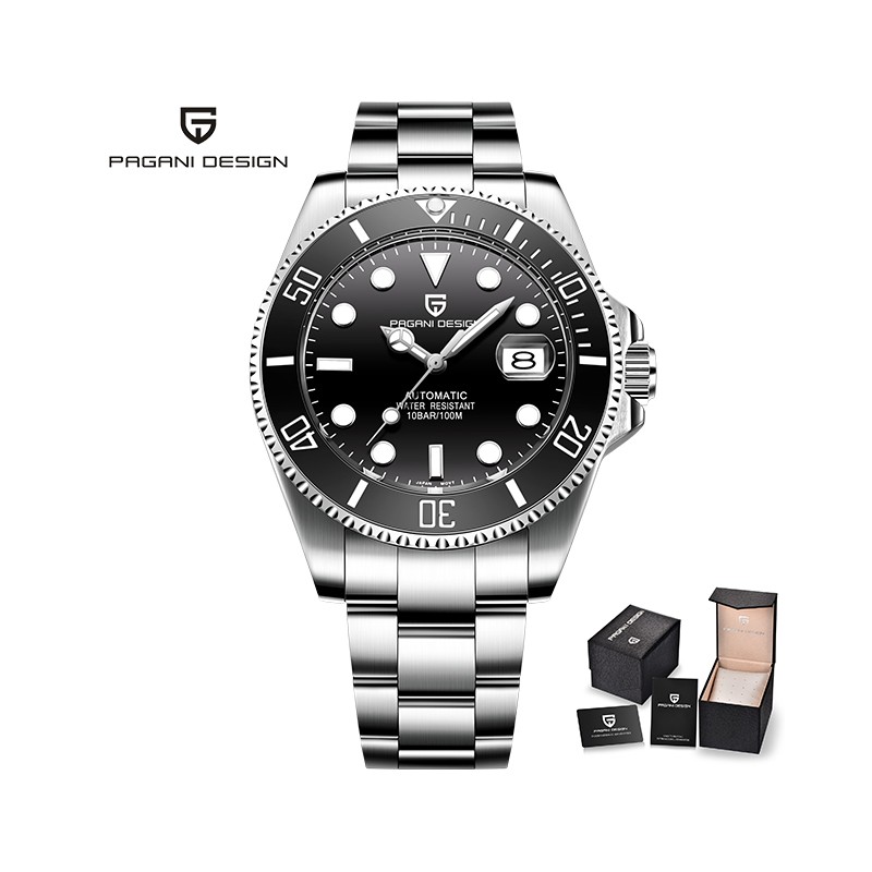 Pagani Design - automatisch edelstalen horloge - waterdicht - zwartHorloges