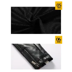 Kort leren jack - decoratieve patchesJassen