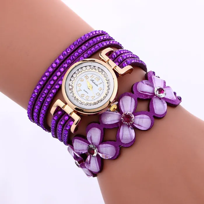 Meerlagige kristallen armband - met horlogeArmbanden