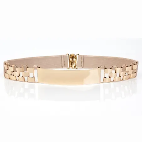 Modieuze elastische riem - met metalen gouden decoratieRiemen