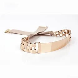 Ceinture élastique mode - avec décoration en métal doré