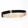 Modieuze elastische riem - met metalen gouden decoratieRiemen