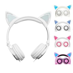 Kinderkoptelefoon - LED - oplichtende kattenoren - 3,5 mm jackOor- & hoofdtelefoons