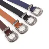 Vintage lederen riem - met bewerkte metalen gespRiemen