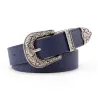 Vintage lederen riem - met bewerkte metalen gespRiemen