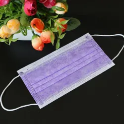 Masques visage / bouche jetables - 3 couches - anti-poussière - antibactérien - violet