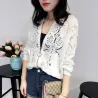 Veste en dentelle à manches longues - avec une fermeture éclair