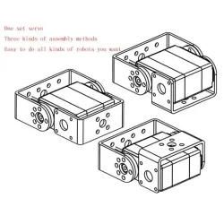 25kg / RDS3225 - robot digital servo - arduino - metal gear - with long / short straight U-mountingR/C parts
