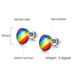 Regenboog ronde oorknopjesOorbellen