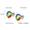 Regenboog ronde oorknopjesOorbellen