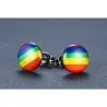 Regenboog ronde oorknopjesOorbellen