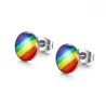 Regenboog ronde oorknopjesOorbellen
