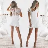 Mini robe blanche sexy - dentelle fleurie