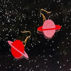 Emaille glitterbol - oorbellenOorbellen