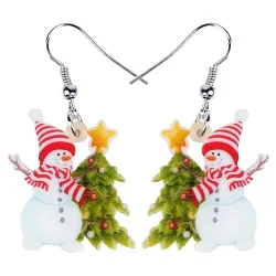 Kerst oorbellen - geëmailleerde sneeuwpoppen / kerstboomOorbellen