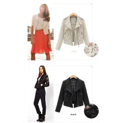 Fashion short lace jacket - with zipperJackets